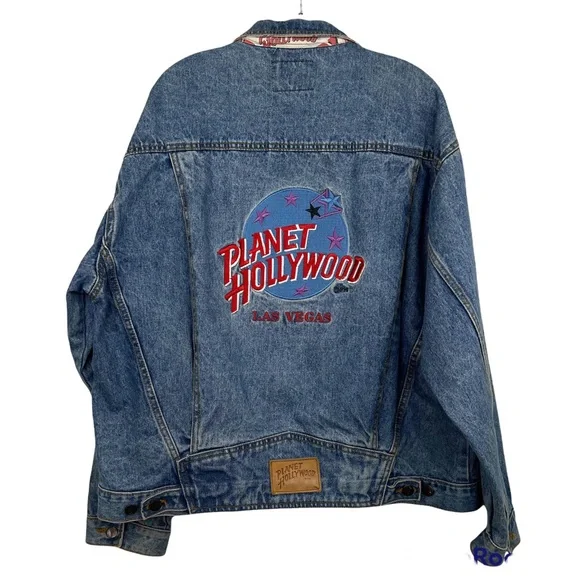 VINTAGE Planet Hollywood Las Vegas Unisex Embroidered Jean Jacket Size XL - Picture 14 of 14